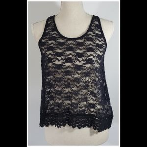 Wallflower Racerback Black Lace Tank